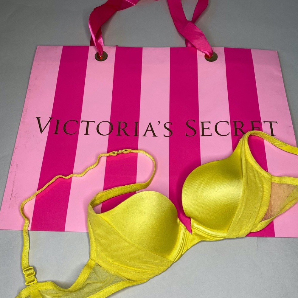 Victoria's Secret Yellow Demi Push-Up Bra (32A)